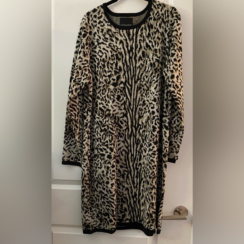 NWOT Cynthia Rawley Animal print knit dress 1X